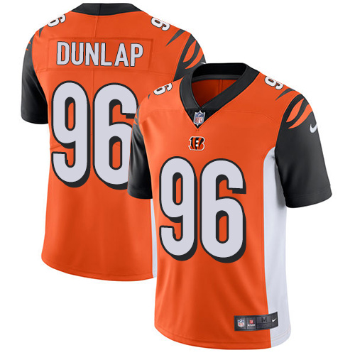 Nike Bengals #96 Carlos Dunlap Orange Alternate Men's Stitched NFL Vapor Untouchable Limited Jersey - Click Image to Close